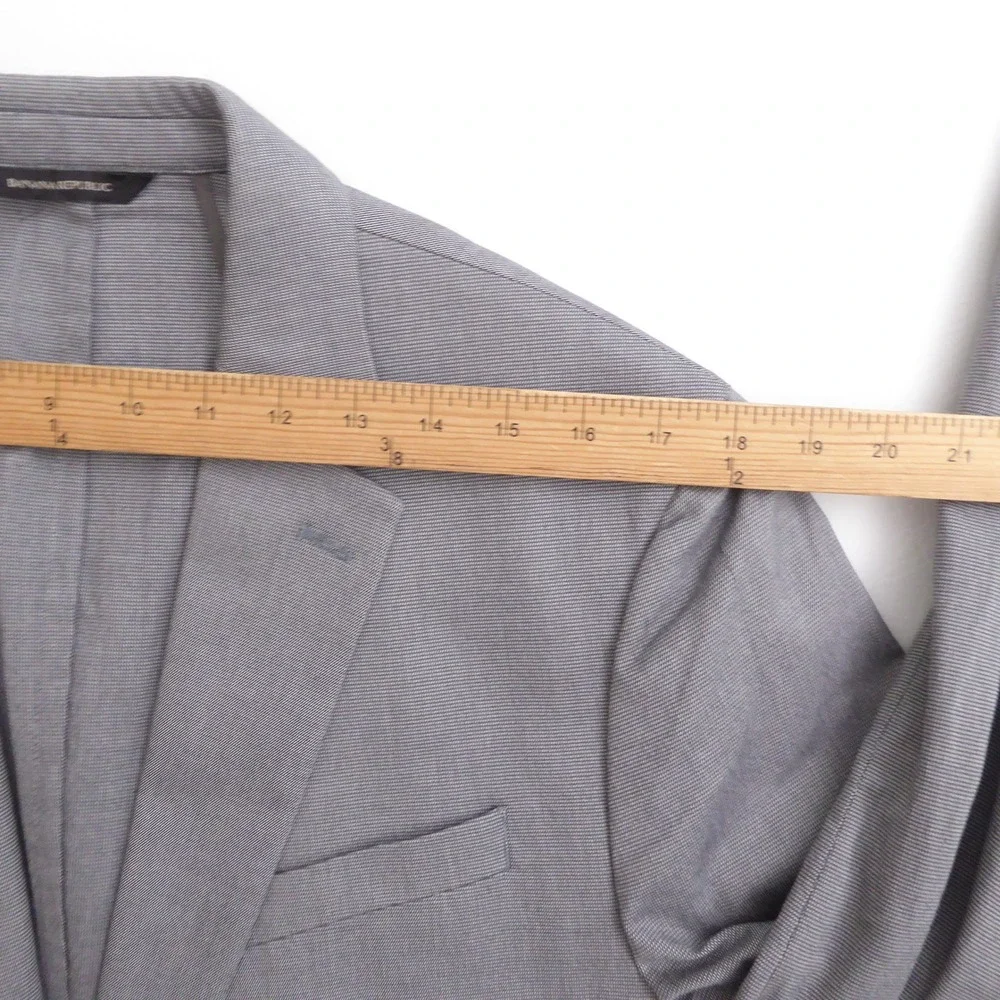 Banana Republic Mens Blazer Unlined Gray Cotton Spandex 42 Short Slim Fit